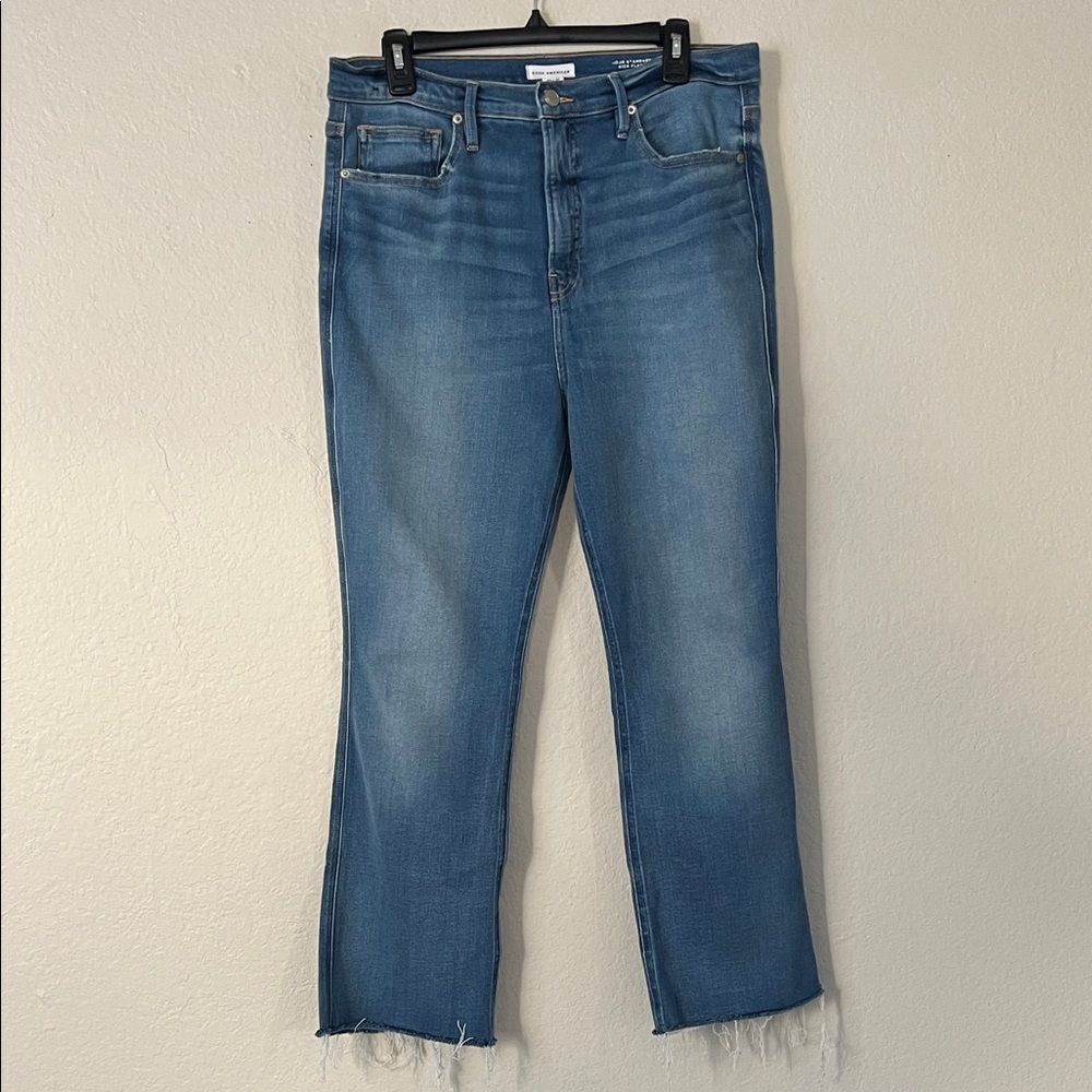 Like New! Good American Good Standard Kick Flare Jeans Indigo1026 in Size 12/31